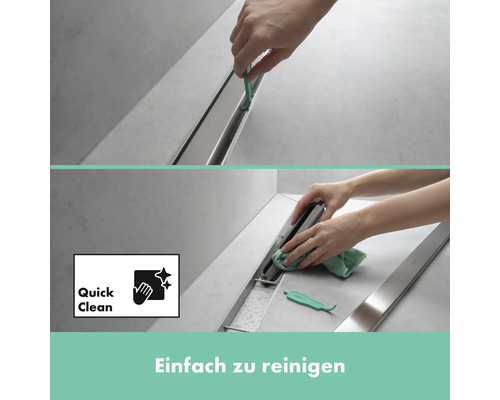 Reinigung einer Duschrinne im Badezimmer