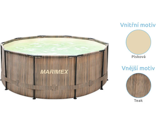 Marimex Pool mit Teakholz-Optik und sandfarbenem Innenraum