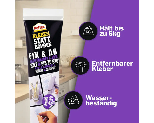 Pattex Kleben statt Bohren Fix und Ab Kleber Tube