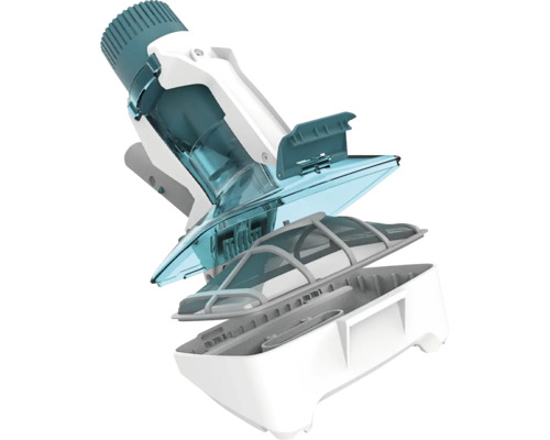 Explosionsdarstellung eines Staubsaugers in Einzelteilen