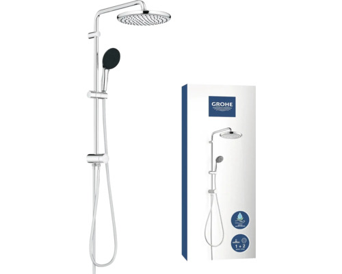 Grohe Duschsystem mit Kopf- und Handbrause sowie Produktverpackung