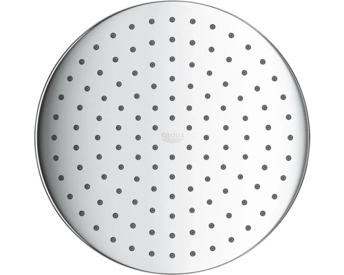 Runde Duschbrause mit mehreren Wasserdüsen und Grohe Logo