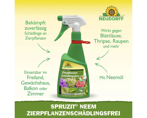 Neudorff Spruzit Neem Schädlingsfrei für Zierpflanzen in einer Sprühflasche