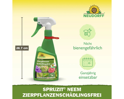 Neudorff Spruzit Neem pest control for ornamental plants, bottle with spray head and a height of 26.7 cm