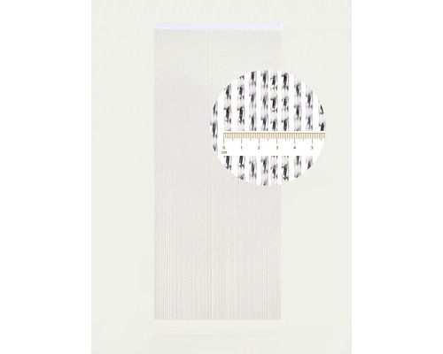 Fadenvorhang mit Muster und Detailansicht