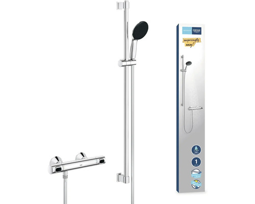 Grohe Euphoria Duschsystem mit Thermostatarmatur und Verpackung