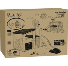 Smoby Fun Center Spielhaus Kartonverpackung mit Altersangabe ab zwei Jahren