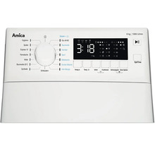 Bedienfeld einer Amica Waschmaschine mit Display, Programmwähler und Tasten
