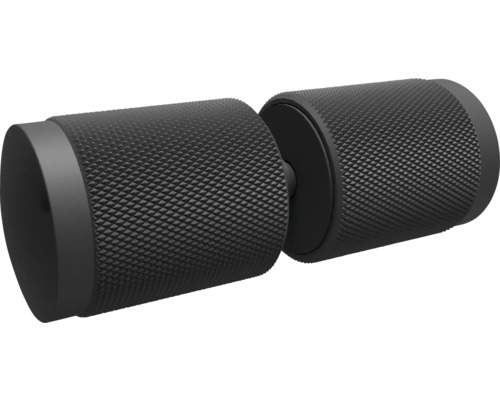 Schwarzer Türknauf mit Rändelung für besseren Halt