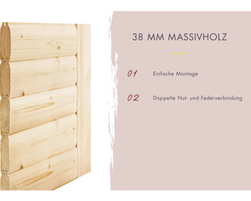 38 millimeter solid wood wall with tongue and groove