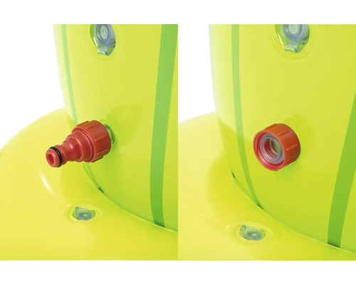 Detailansicht eines Bewässerungssystems mit Schlauchanschluss