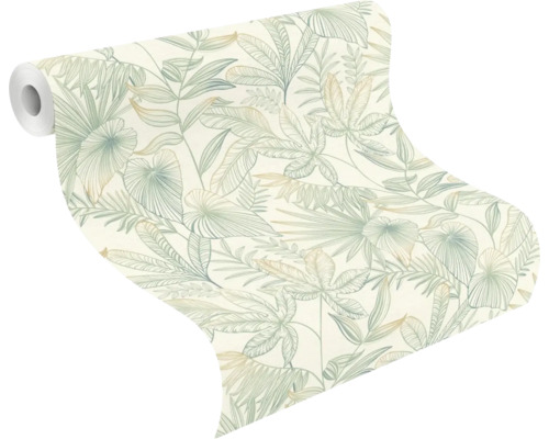 Tapetenrolle mit tropischem Blattmuster