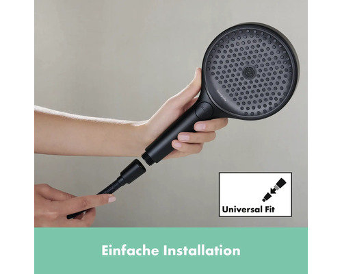 Hansgrohe Handbrause mit Duschschlauch, einfache Installation