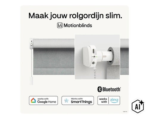 Motionblinds Upgrade Kit für Rollo mit Bluetooth Konnektivität kompatibel mit Google Home SmartThings und Alexa (Image AI modified or generated)