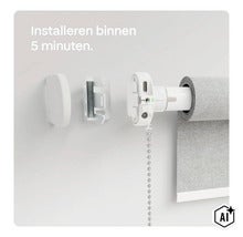 Montageanleitung für einen elektrischen Rolloantrieb mit Wandhalterung und Montagezubehör zur schnellen Installation. (Image AI modified or generated)