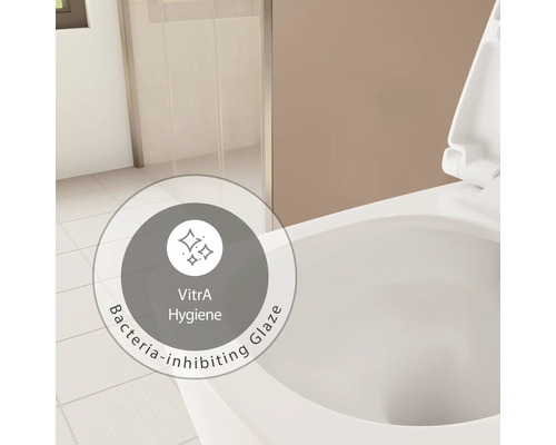 Symbol für antibakterielle Glasur auf einer Toilette