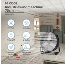 Be Cool Industriewindmaschine 75 Zentimeter mit 300 Watt Leistung und Drehregler im Raum