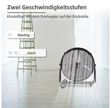 Bodenventilator mit zwei Geschwindigkeitsstufen und Leiter
