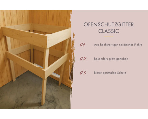 Ofenschutzgitter Classic aus nordischer Fichte