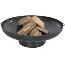 Feuerschale aus Stahl mit Holz