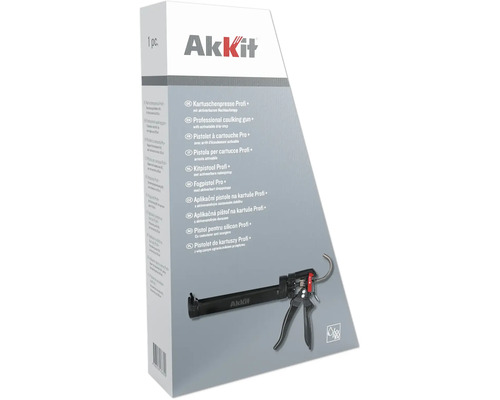 Akkit Kartuschenpresse Profi mit aktivierbarem Nachlaufstopp in Verpackung