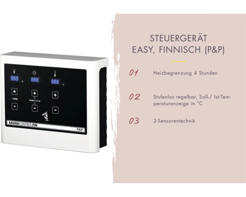 Saunasteuerung Easy Finnisch mit digitaler Anzeige