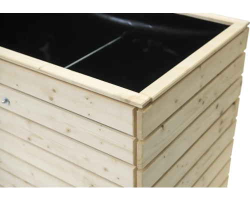 Hochbeet aus Holz mit Pflanzfolie