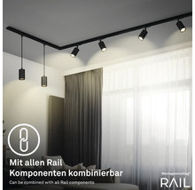 Deckenleuchte mit mehreren Strahlern und Schienen
