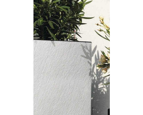 Blumenkasten mit Pflanze und Temperaturanzeige