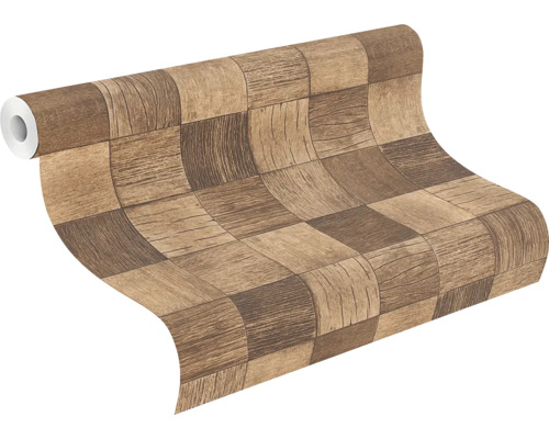 Rolle Tapete mit Holzblockmuster