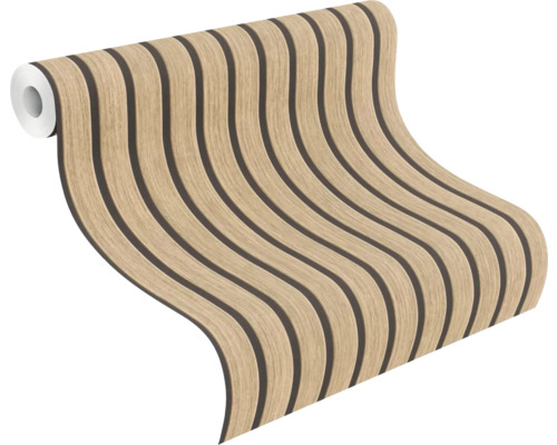 Tapetenrolle mit Holzpaneel-Motiv