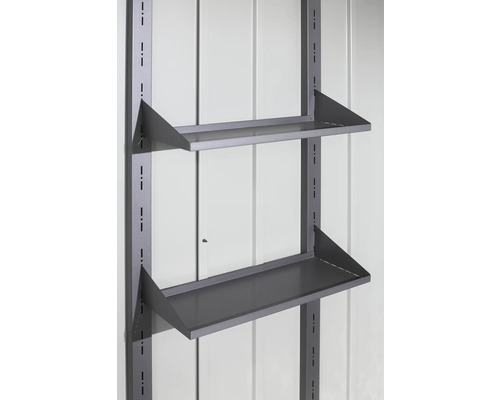 Metallregal mit zwei Regalböden zur Wandmontage