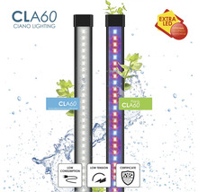 Zwei Ciano Lighting CLA60 Aquariumleuchten, eine Standardleuchte und eine Pflanzenleuchte