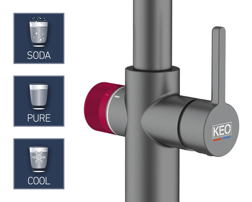 KEO Wasserhahn für Soda, reines und gekühltes Wasser