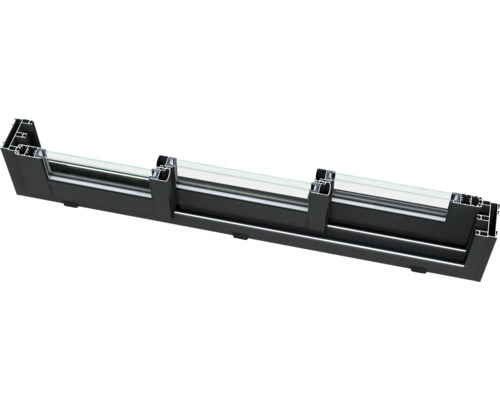 Schnittdarstellung eines Aluminium Fensterrahmens mit Glas