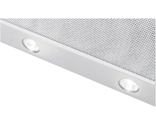 Ausschnitt einer Dunstabzugshaube mit Beleuchtung und Filter