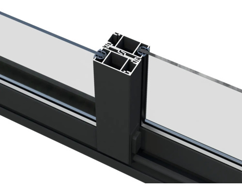 Detailansicht eines Fensterrahmens mit Glas