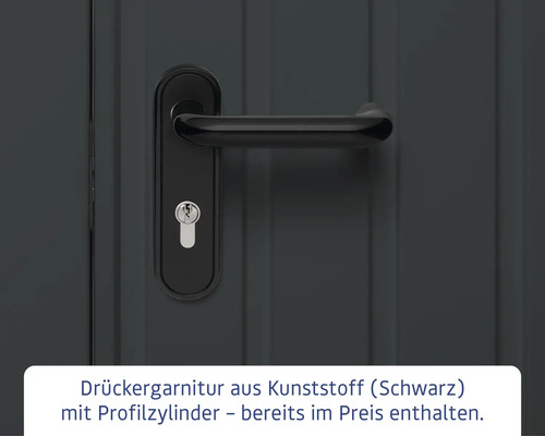 Türdrückergarnitur aus Kunststoff mit Profilzylinder