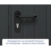 Türdrückergarnitur aus Kunststoff mit Profilzylinder