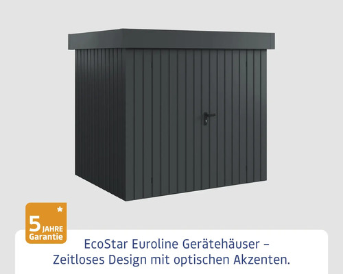 Gerätehaus mit Tür und fünf Jahre Garantie