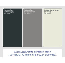 Gartenhaus Hörmann EcoStar Euroline Flachdach, Einzeltür 237 x 325 cm grau