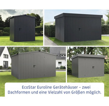 Gartenhaus Hörmann EcoStar Euroline Flachdach, Einzeltür 237 x 325 cm grau