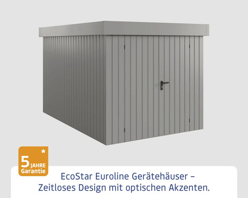 EcoStar Euroline Gerätehaus mit Tür und fünf Jahre Garantie