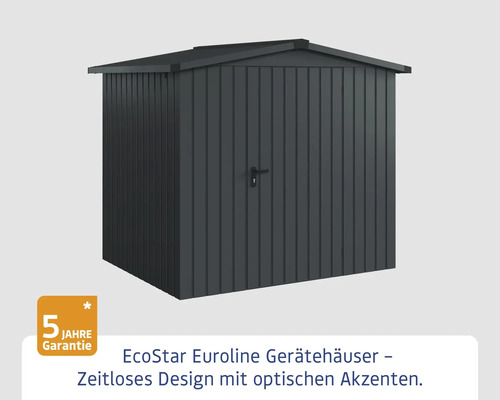 EcoStar Euroline Gerätehaus mit fünf Jahren Garantie