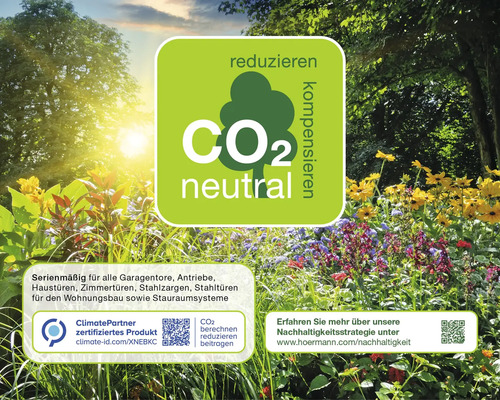 CO2 neutrales Produkt für Garagentore, Haustüren und Stahltüren