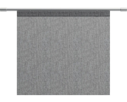 Grauer Flächenvorhang mit Beschwerungsstange