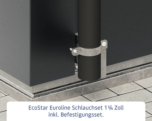 EcoStar Euroline Schlauchset 1 1/4 Zoll inklusive Befestigungsset