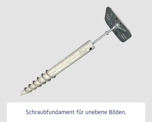 Schraubfundament für unebene Böden