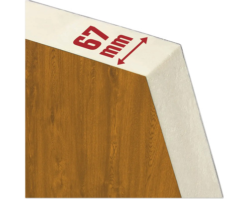 Detail einer Paneele mit einer Stärke von 67 Millimeter