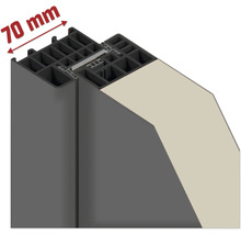 Querschnitt eines Fensterprofils mit einer Breite von 70 Millimetern